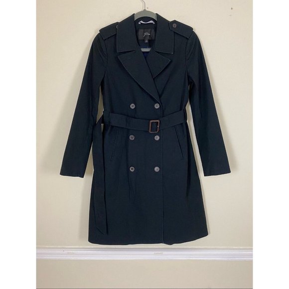 J Crew Black 2011 Icon Trench Coat - Picture 4 of 13